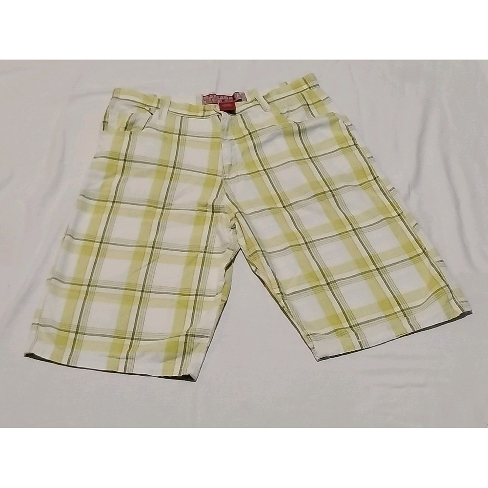 Vintage Sahara Club Men's Plaid Cotton Shorts Flat Front  Pockets